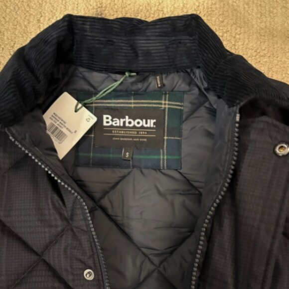 Barbour Premium BEDALE Houndstooth Quilted Jacket DK Navy MSRP$435 British Class - Picture 12 of 16